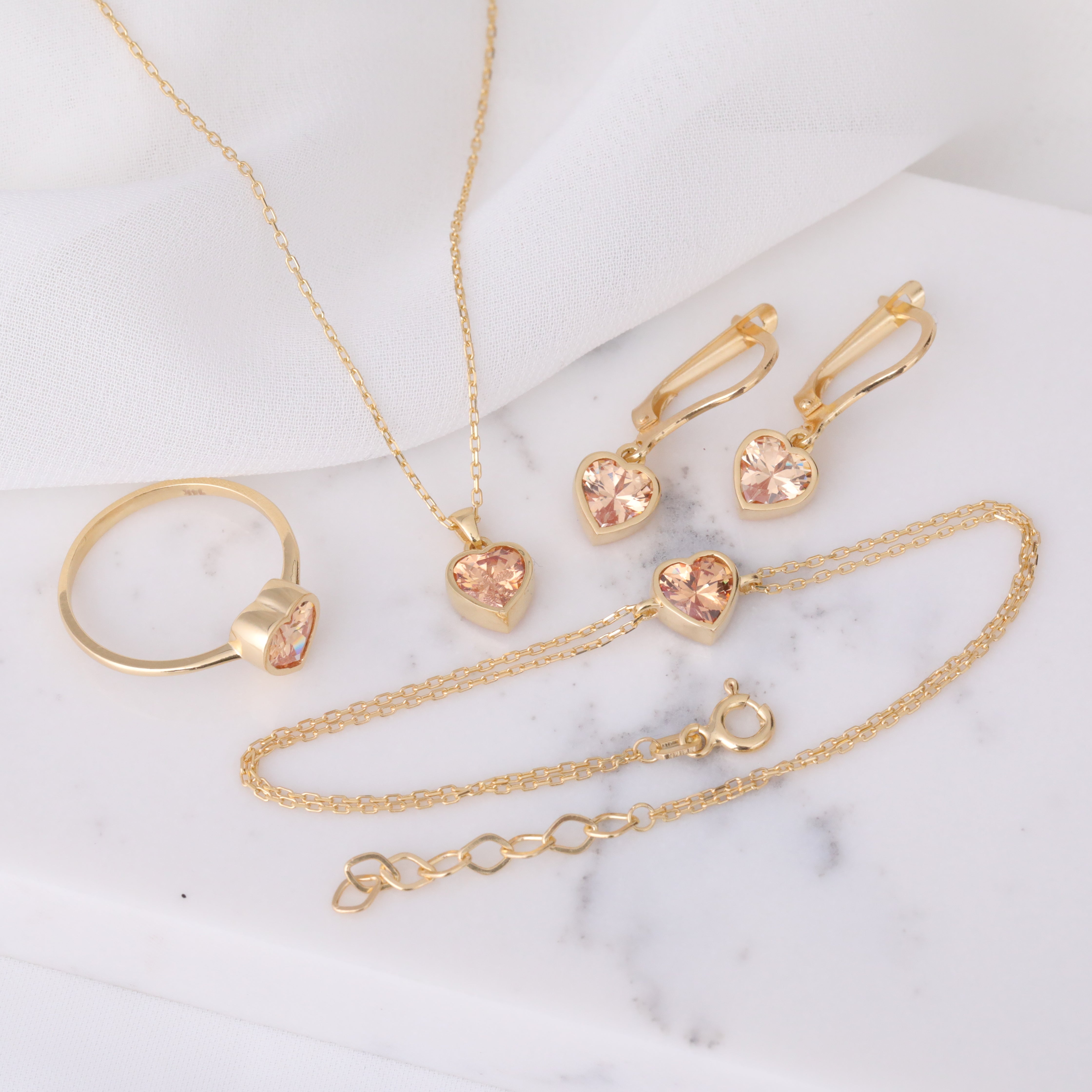 Heart Citrine Bezel Necklace in 14K Solid Gold, November Birthstone Charm Pendant Queen Jewelry Necklace