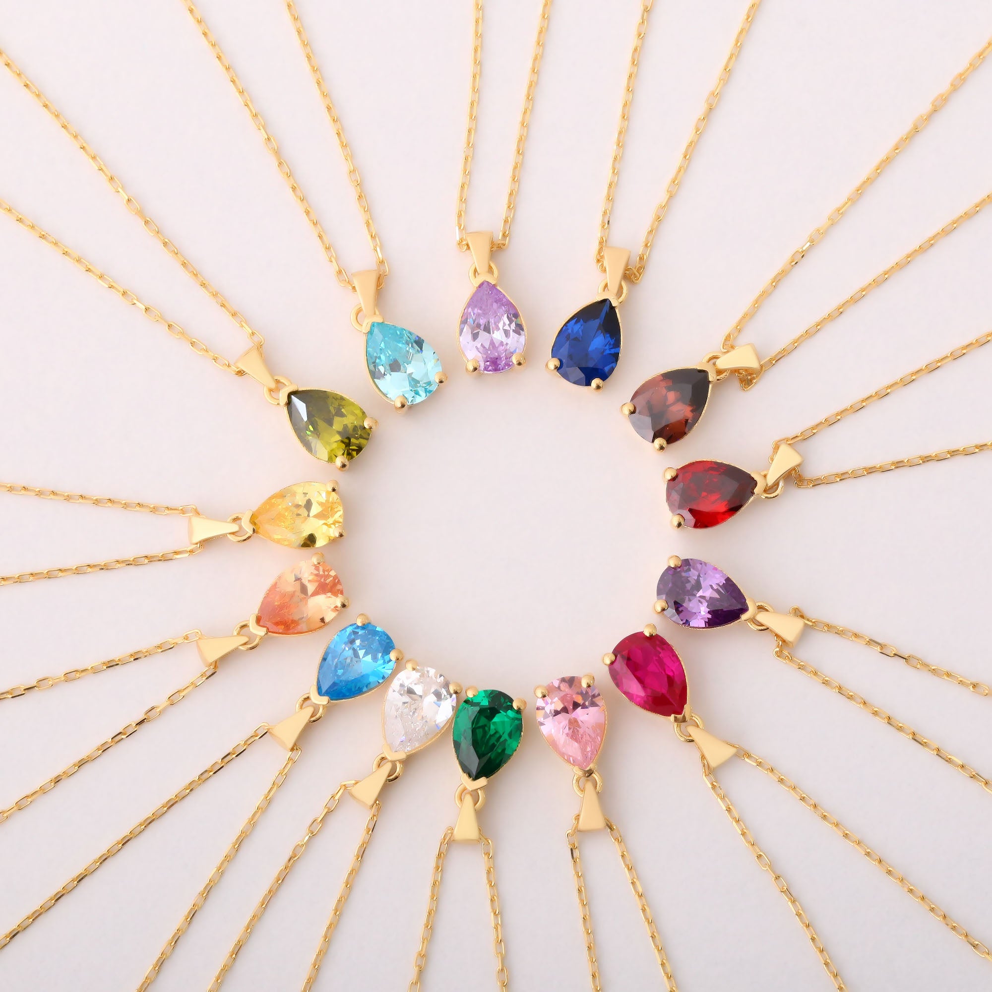 Drop Sapphire Necklace in 14K Solid Gold, September Birthstone Pendant Queen Jewelry Necklace