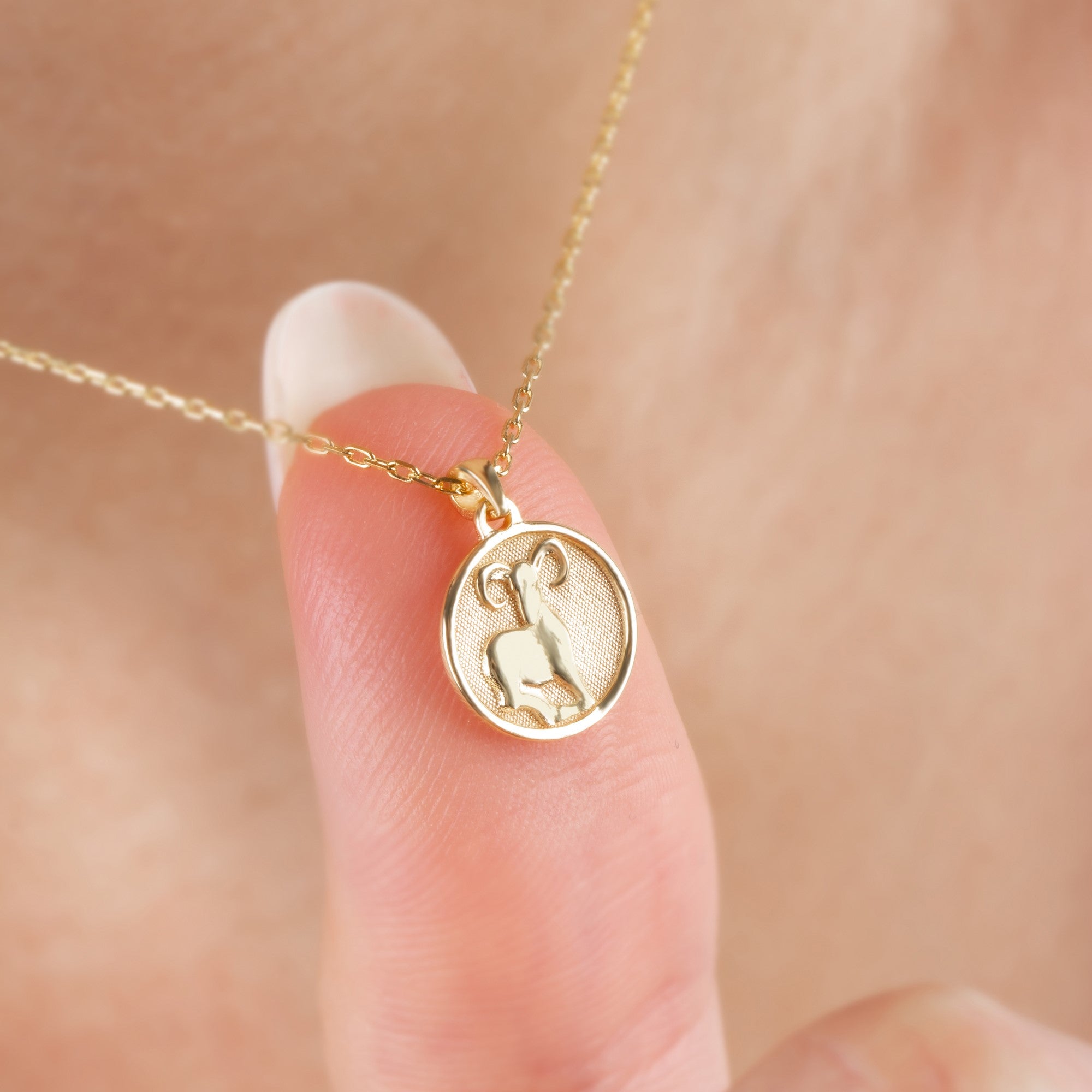 Aries Zodiac Necklace in 14K Solid Gold | Astrological Pendant Queen Jewelry Necklace