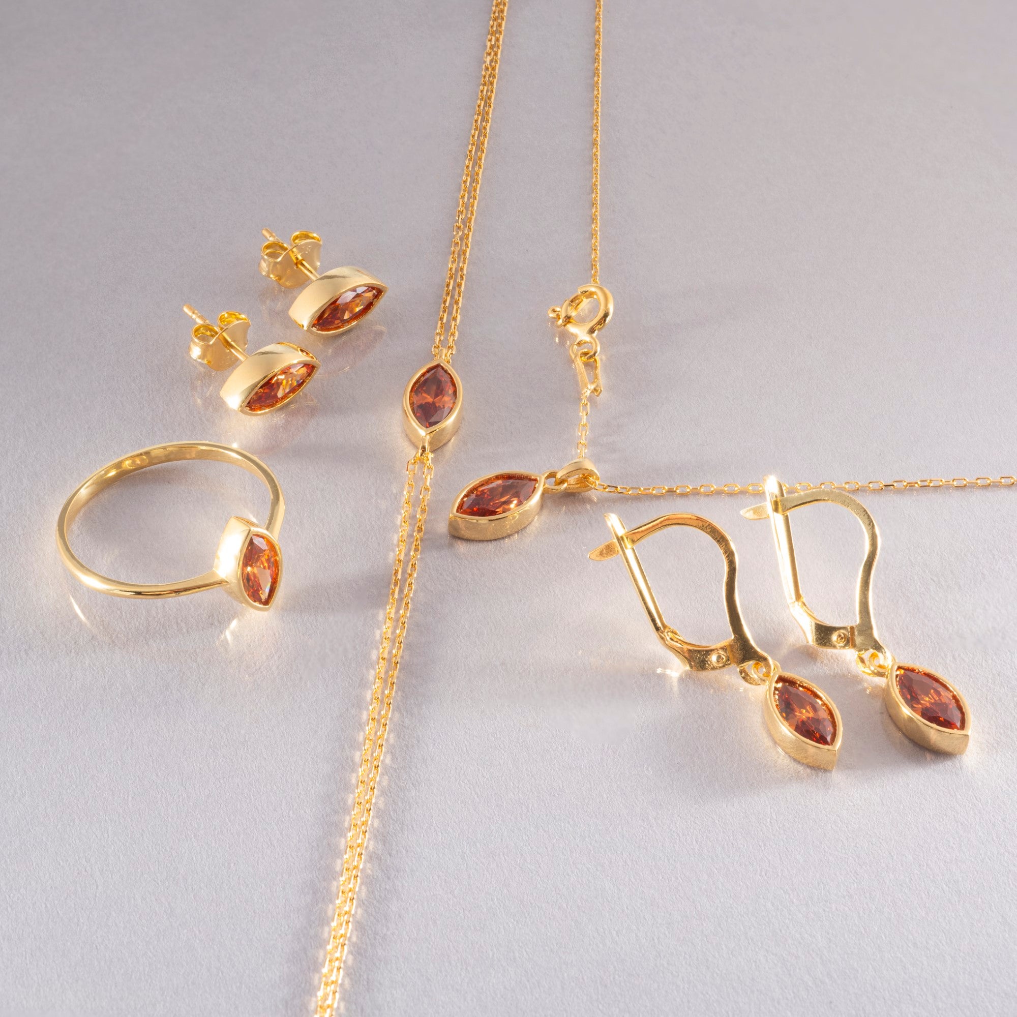 Marquise Cut Citrine Bezel Necklace 14K Solid Gold, November Birthstone Pendant Queen Jewelry Necklace