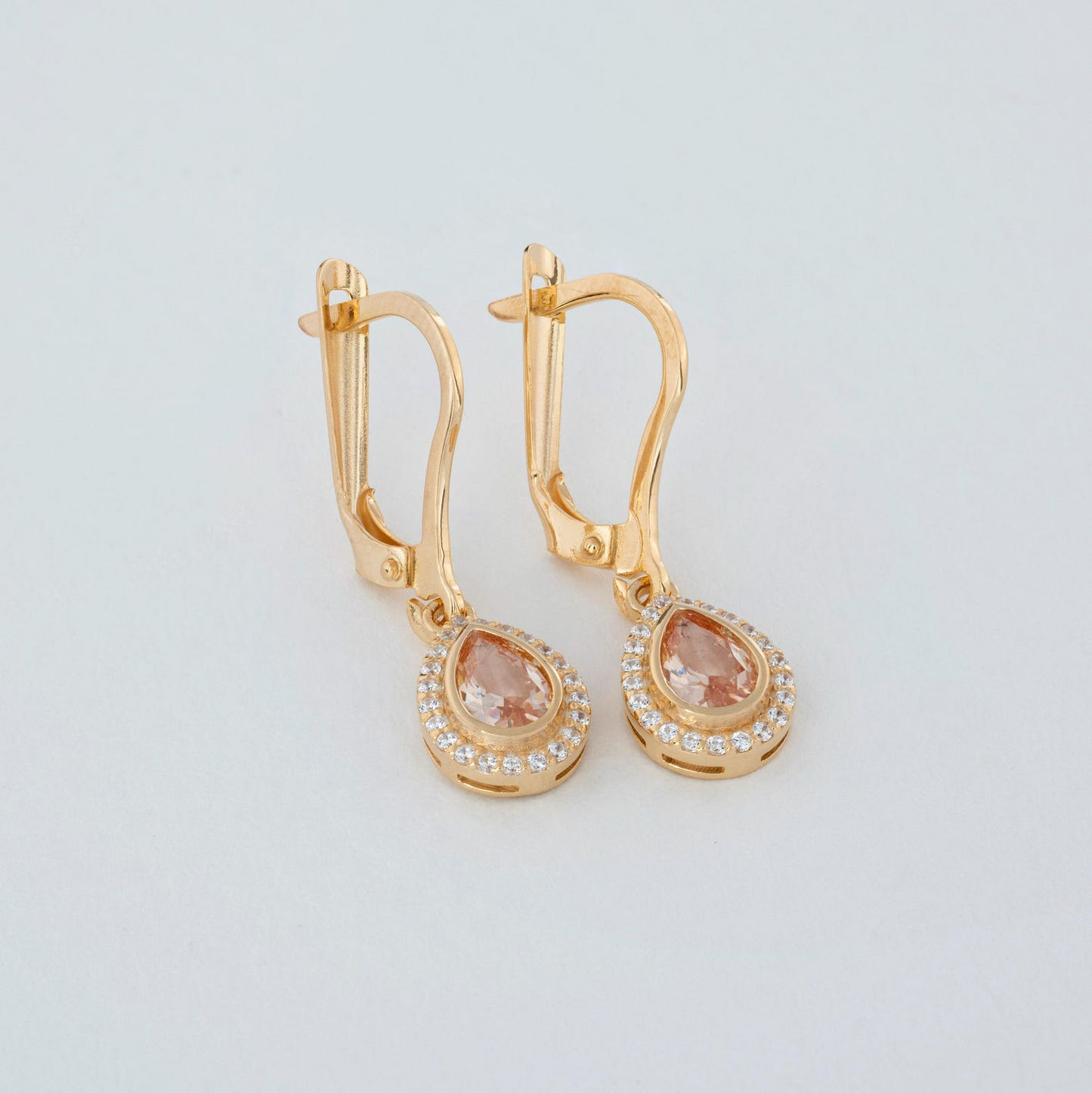 Citrine Bezel Drop Dangle Earrings with Real Diamonds in 8K/10K/14K Solid Gold | November Birthstone Jewelry