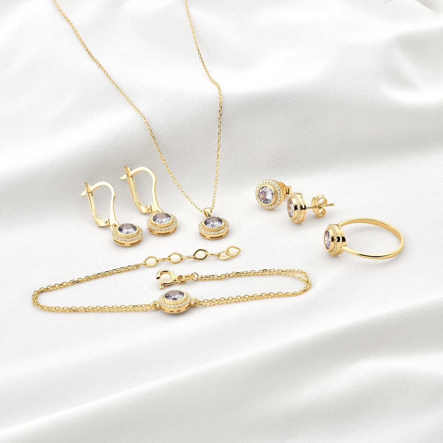 Alexandrite Round Bezel Necklace in 8K/10K/14K Solid Gold with Real Diamonds, June Birthstone Jewelry
