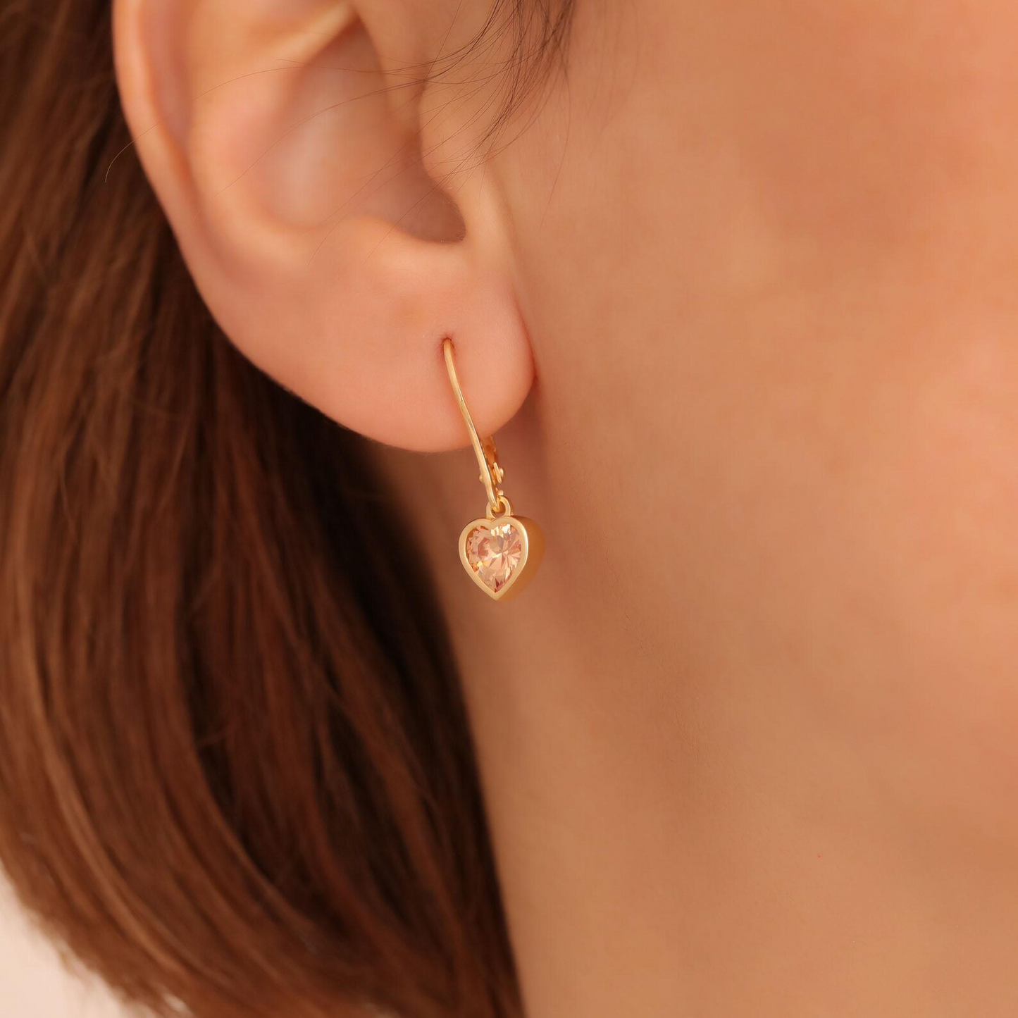 Citrine Heart Cut Bezel Dangle Earrings 14K Solid Gold, November Birthstone Jewelry
