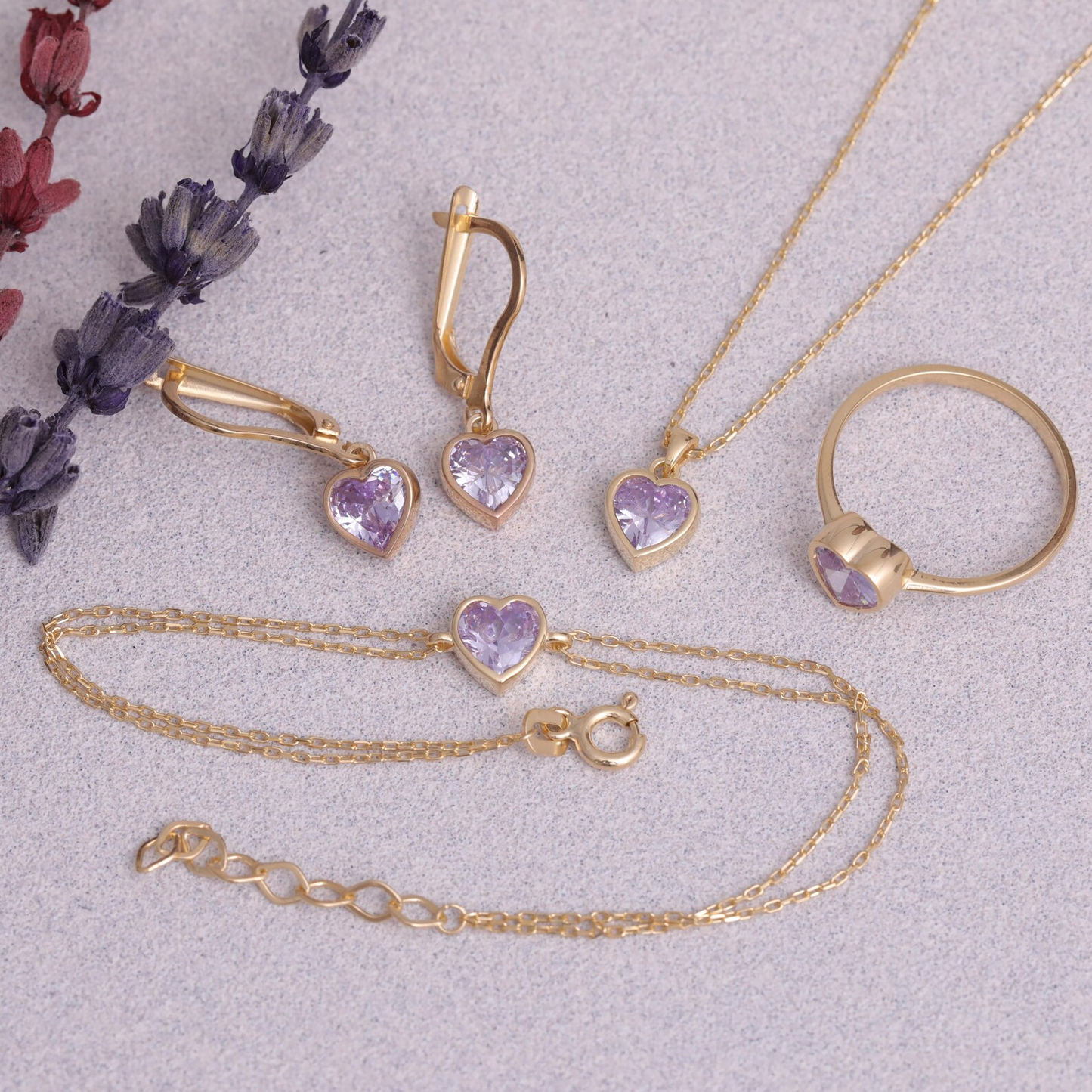 Heart Alexandrite Bezel Bracelet in 10K/14K Solid Gold | June Birthstone