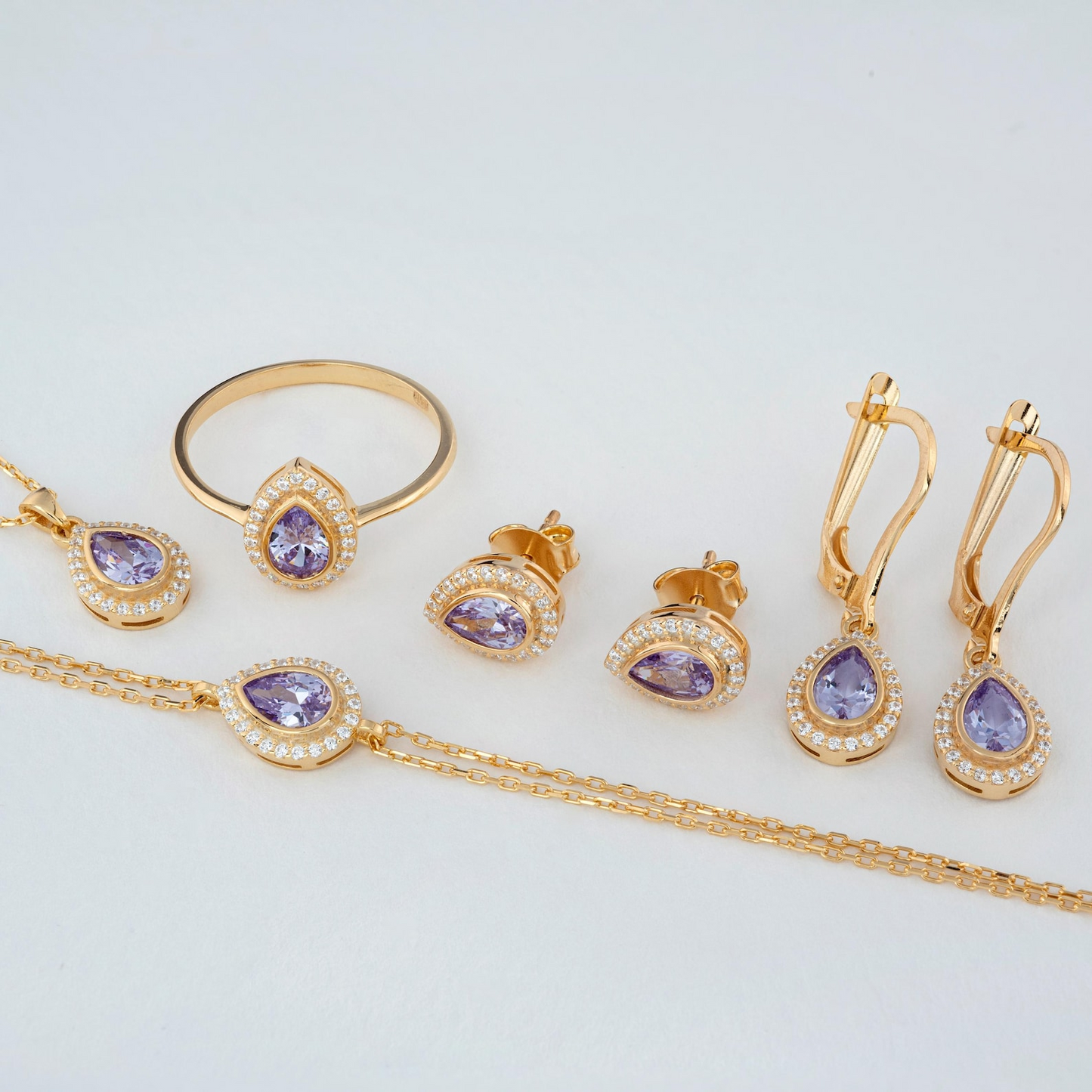 Alexandrite Bezel Drop Necklace with Real Diamonds in 8K/10K/14K Solid Gold | June Birthstone Jewelry