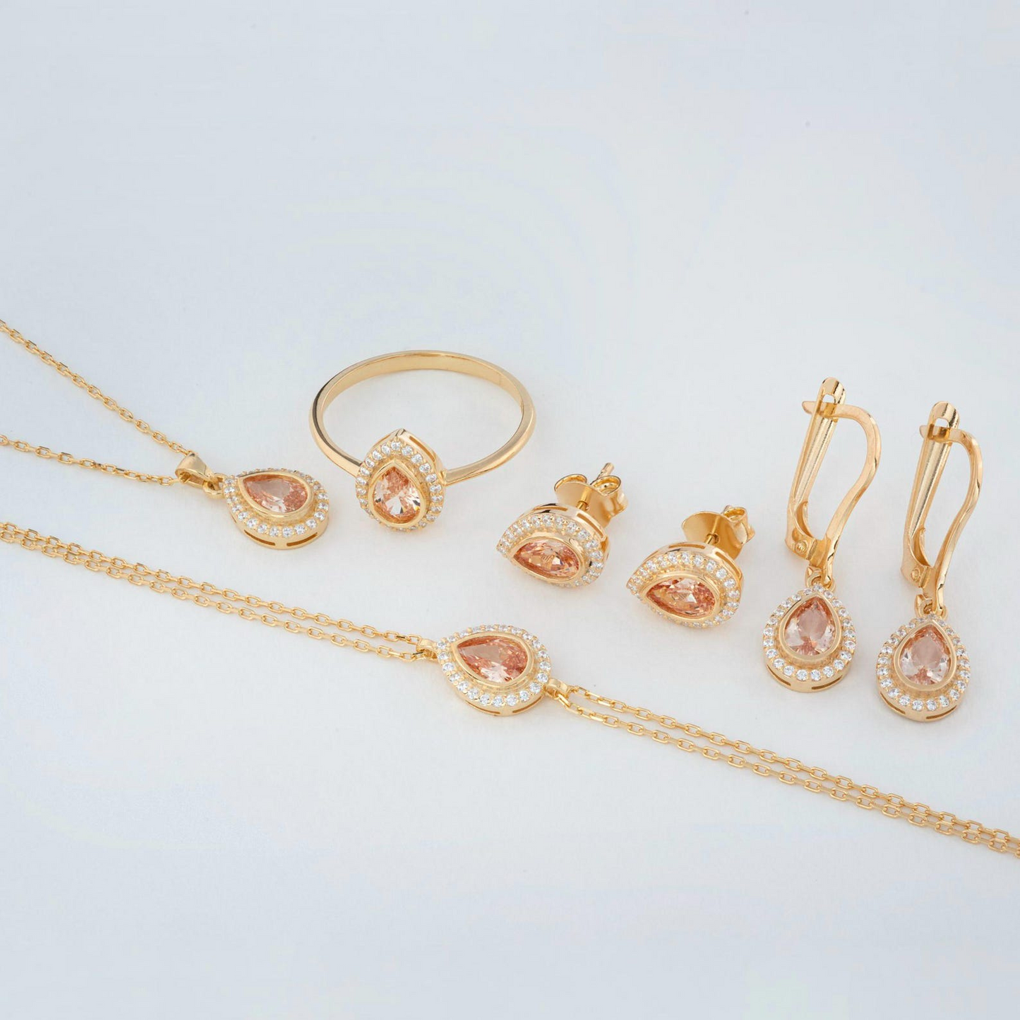 Citrine Bezel Drop Bracelet with Real Diamonds in 8K/10K/14K Solid Gold | November Birthstone Jewelry