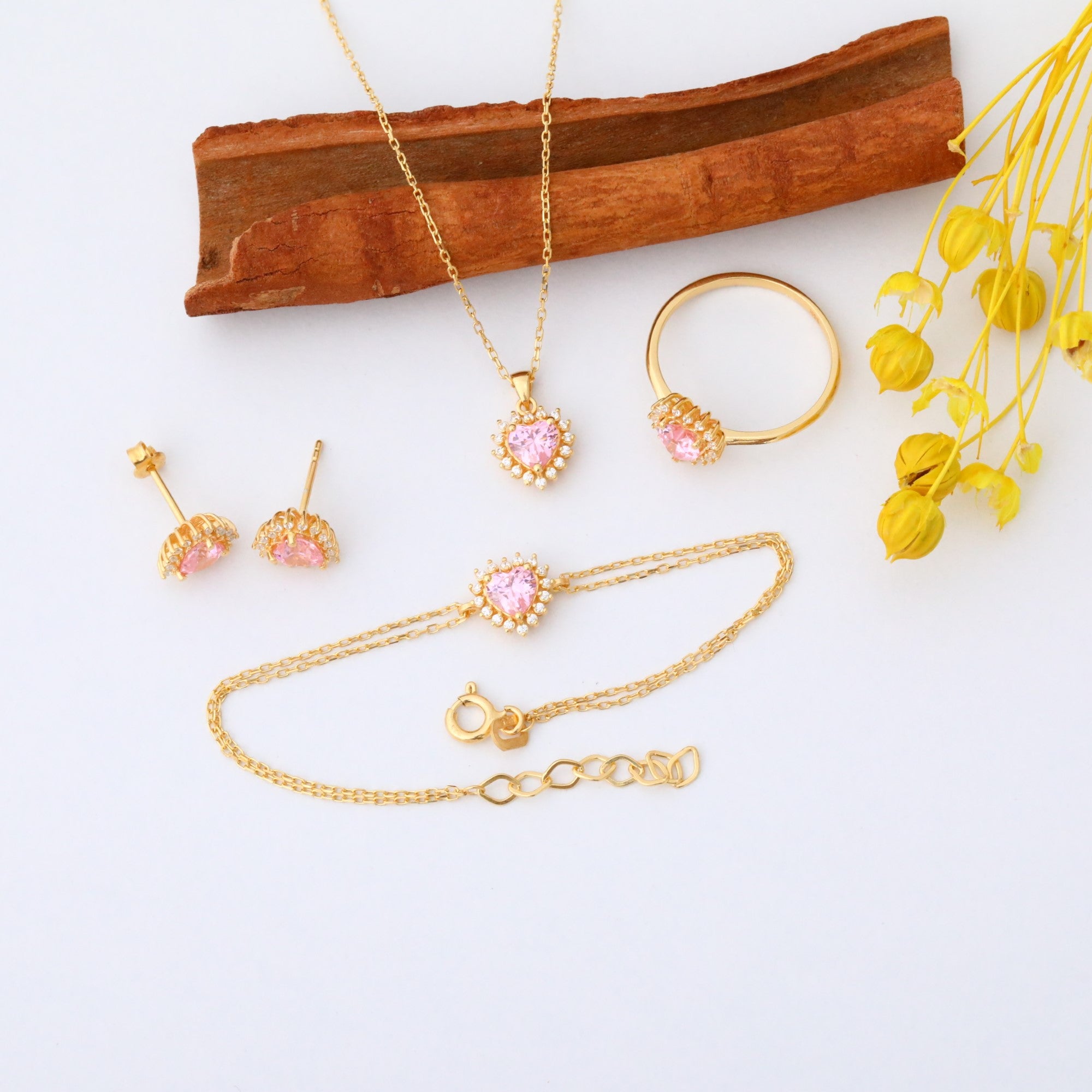 Pink Tourmaline Heart Dangle Earring by Real Diamonds in 14K Solid Gold, October Birthstone Jewelry Queen Jewelry Earrings