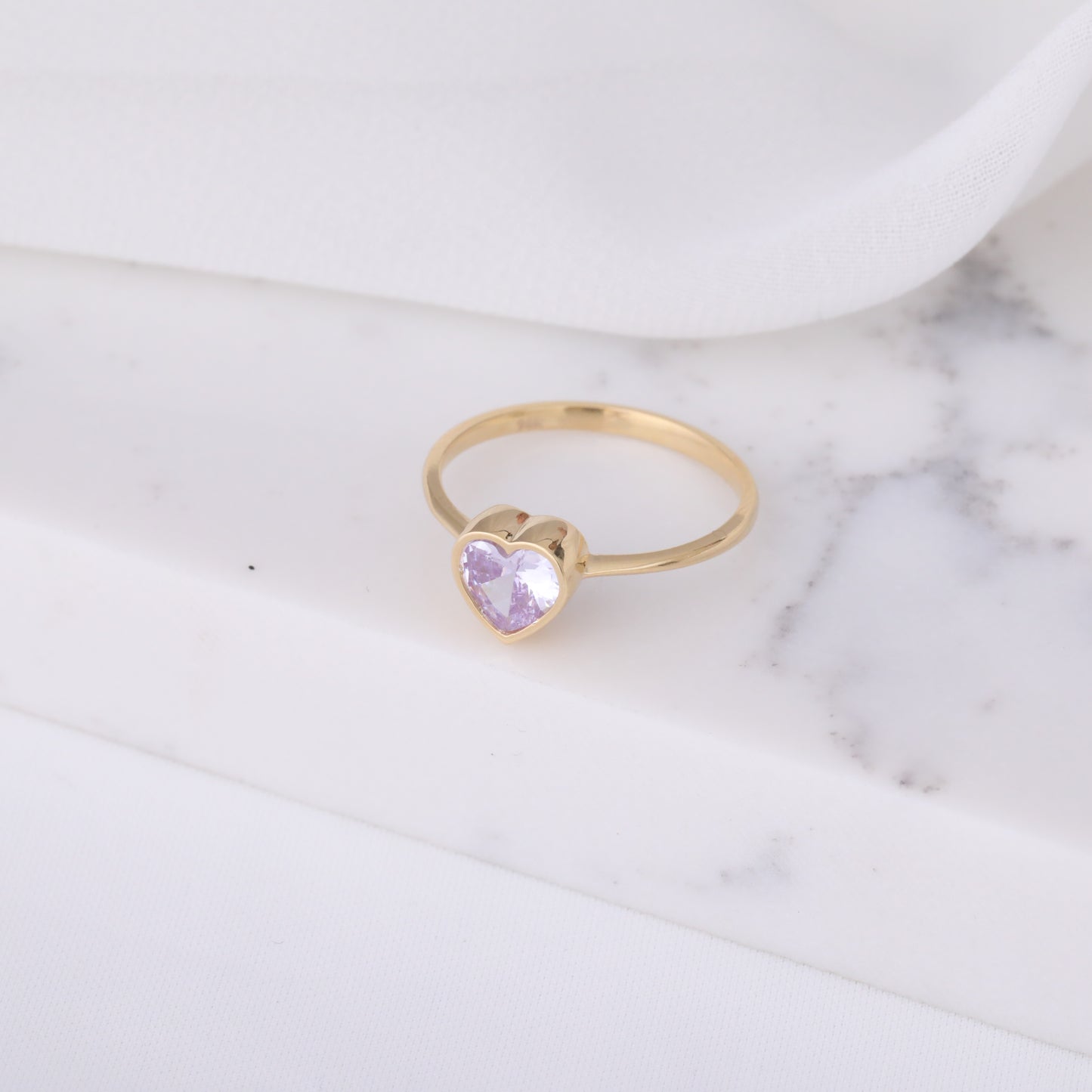 Heart Alexandrite Bezel Ring in 14K Solid Gold, June Birthstone Jewelry Queen Jewelry Rings