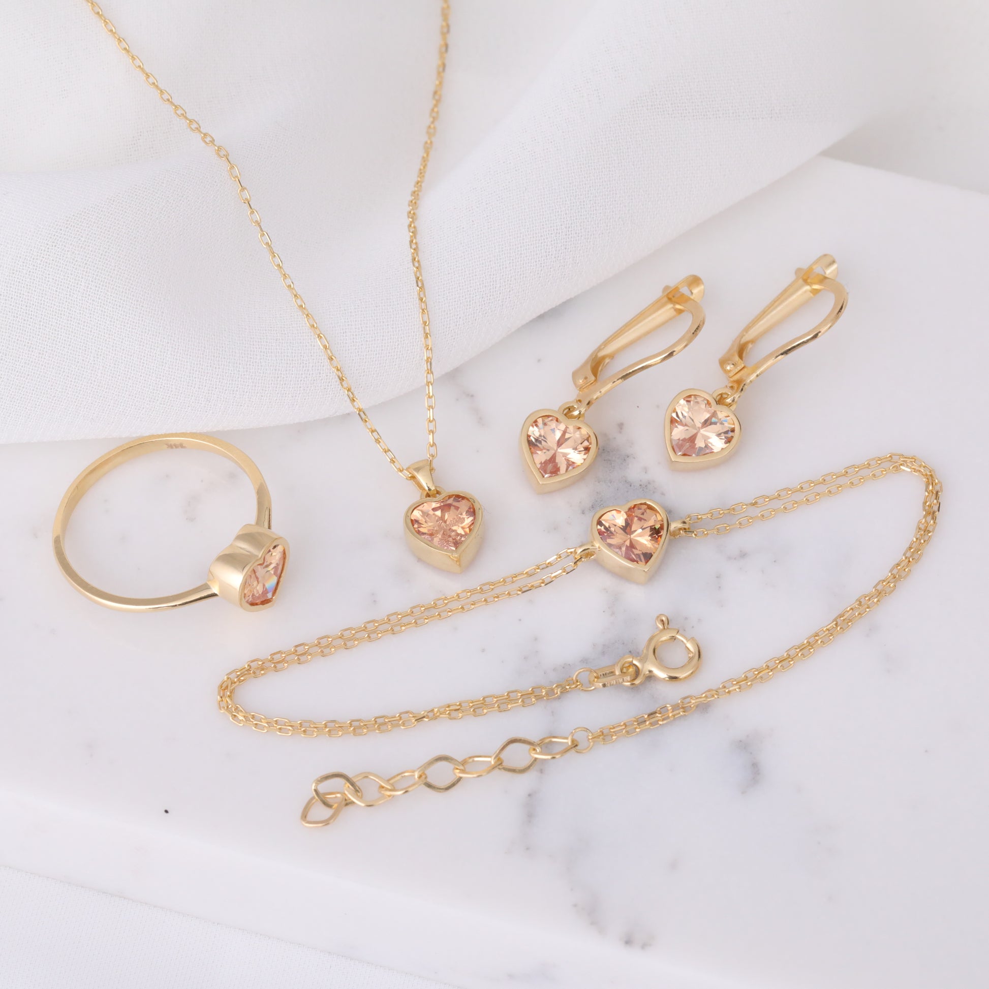 Heart Citrine Bezel Necklace in 14K Solid Gold, November Birthstone Charm Pendant Queen Jewelry Necklace