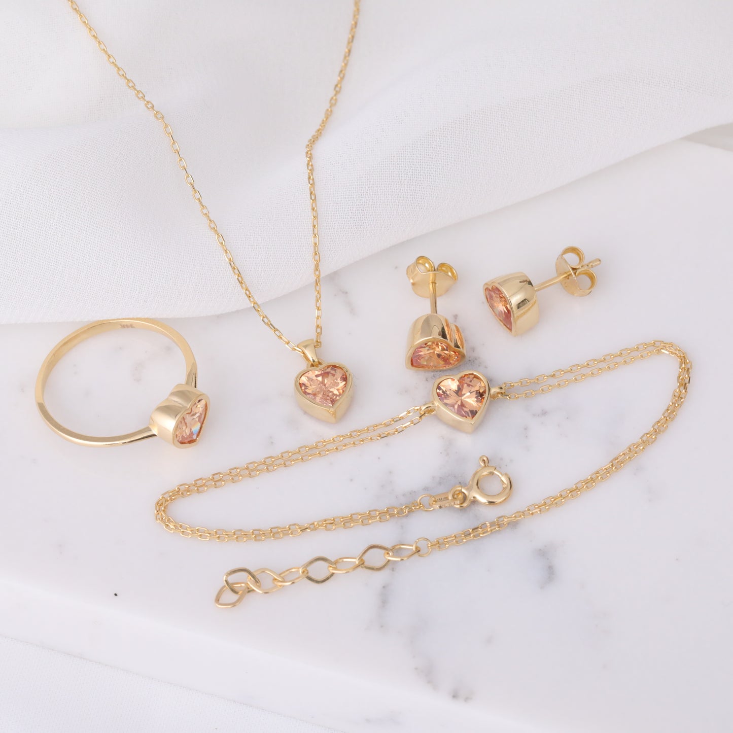 Heart Citrine Bezel Necklace in 14K Solid Gold, November Birthstone Charm Pendant Queen Jewelry Necklace
