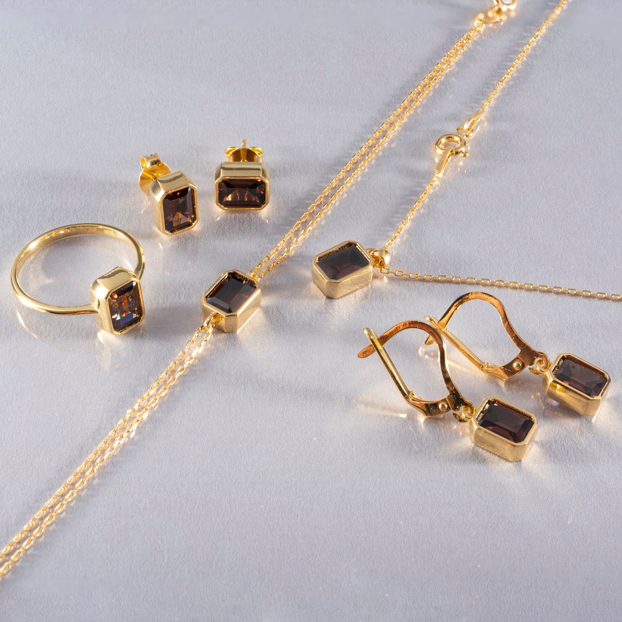 Smoky Quartz Topaz Rectangle Ring 14K Solid Gold, Baguette Cut Design Birthstone Queen Jewelry Rings