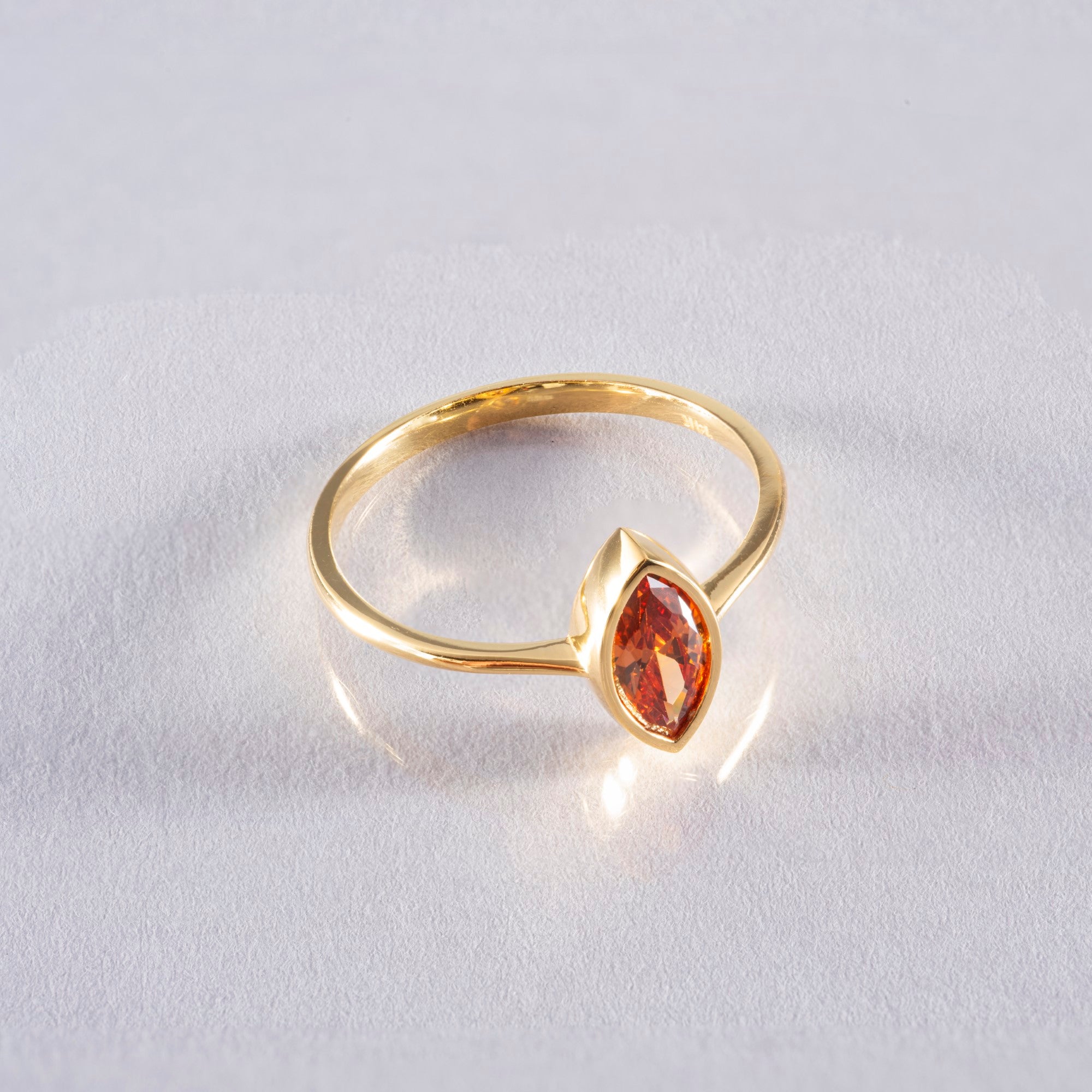 Citrine Ring Bezel Marquise Cut in 14K Solid Gold, November Birthstone Jewelry Queen Jewelry Rings