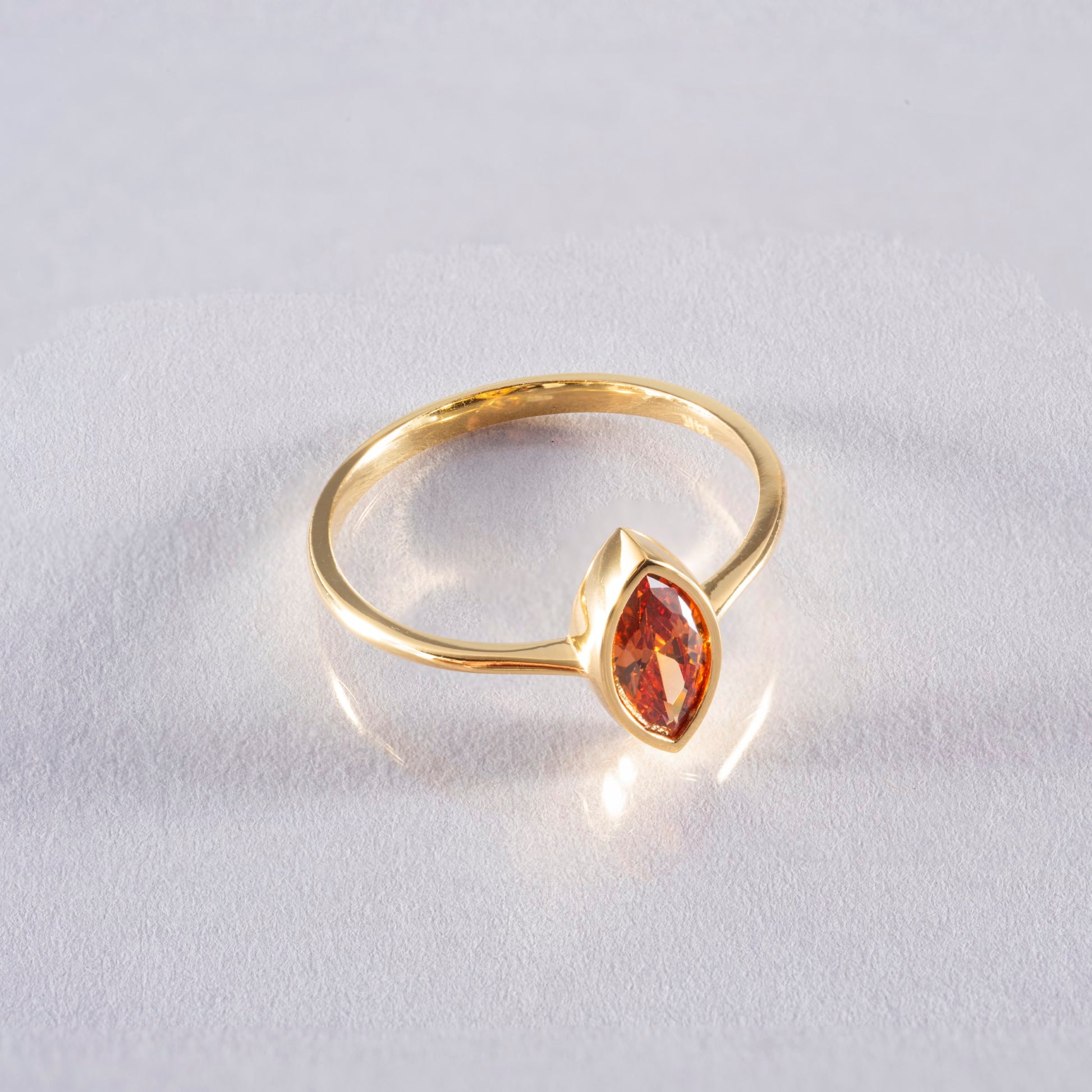 Citrine Ring Bezel Marquise Cut in 14K Solid Gold, November Birthstone Jewelry Queen Jewelry Rings