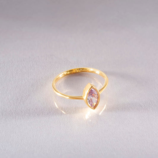 Alexandrite Ring Bezel Marquise Cut in 14K Solid Gold, June Birthstone Jewelry Queen Jewelry Rings