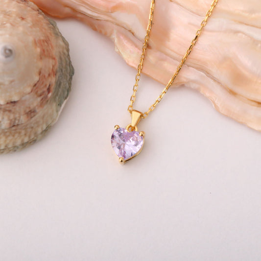 Alexandrite Heart Necklace in 14K Solid Gold | June Birthstone Pendant Queen Jewelry Necklace