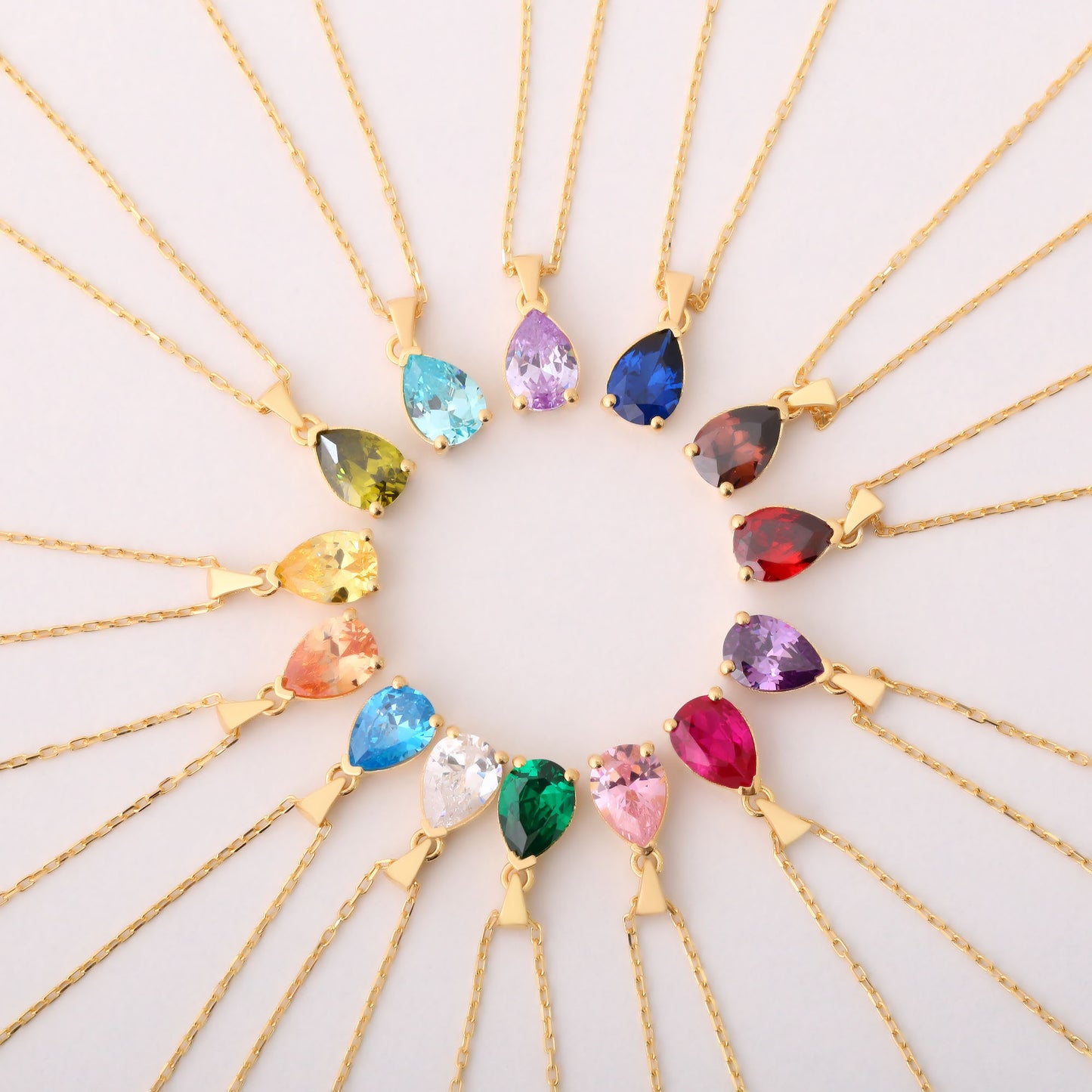 Drop Pink Tourmaline Necklace in 14K Solid Gold, October Birthstone Pendant Queen Jewelry Necklace