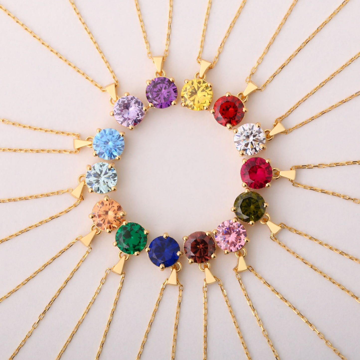 Garnet Round Necklace in 14K Solid Gold | January Birthstone Pendant Queen Jewelry Necklace