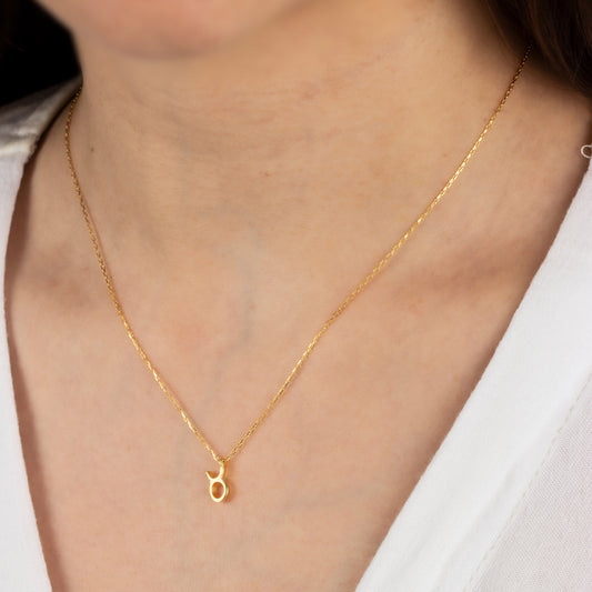 Taurus Zodiac Sign in 14K Solid Gold Necklace | Minimalist Horoscope Symbol Queen Jewelry Necklace