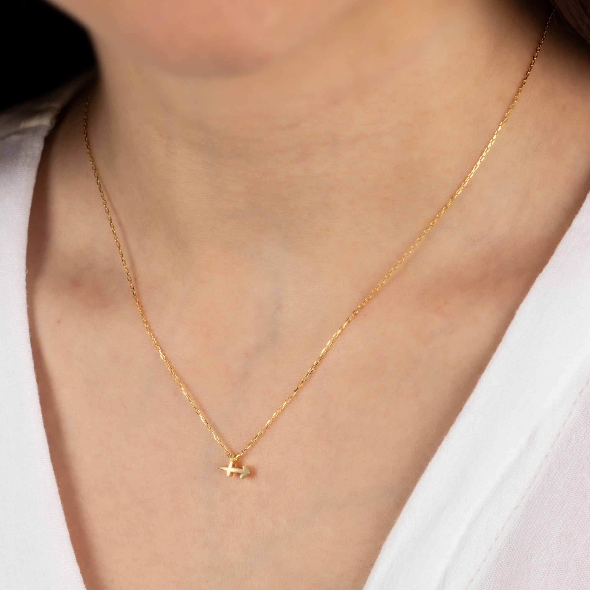 Scorpio Zodiac Sign in 14K Solid Gold Necklace | Minimalist Horoscope Symbol Queen Jewelry Necklace