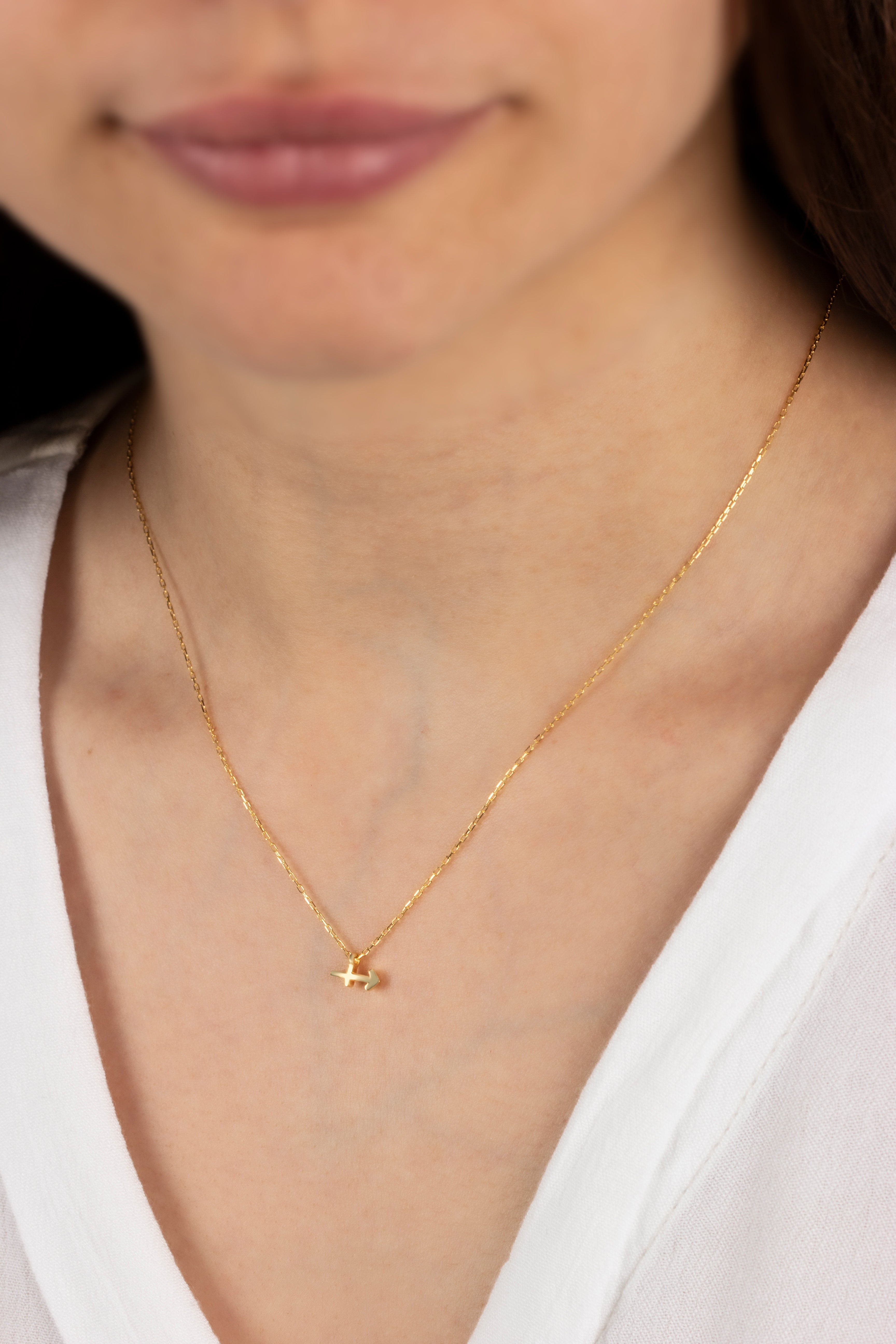 Scorpio Zodiac Sign in 14K Solid Gold Necklace | Minimalist Horoscope Symbol Queen Jewelry Necklace