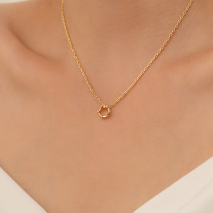 Crown Peridot Necklace in 14K Solid Gold with Real Diamonds | August Birthstone Queen Jewelry Necklace