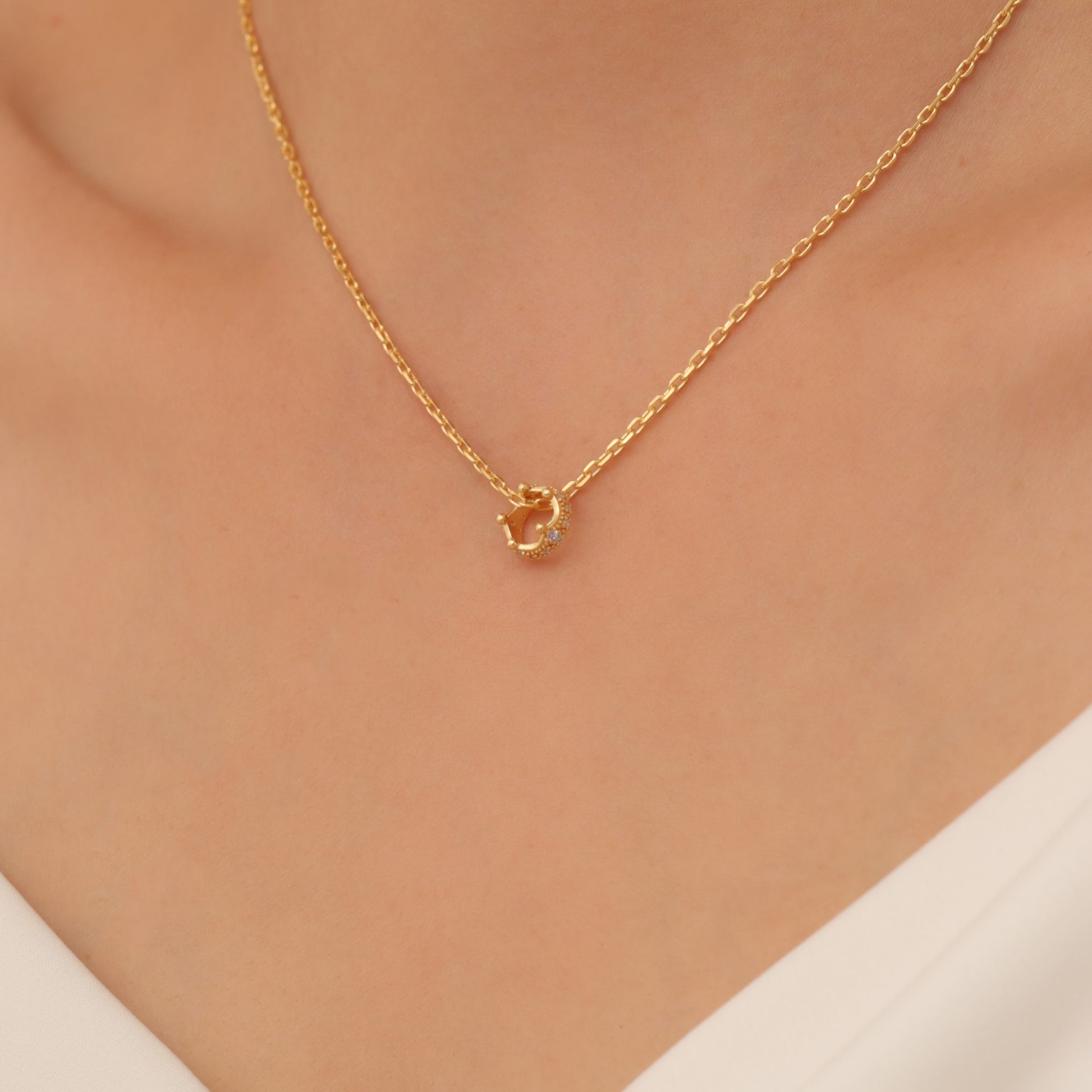 Crown Alexandrite Necklace in 14K Solid Gold with Real Diamonds | June Birthstone Queen Jewelry Necklace