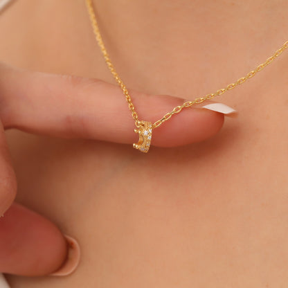 Crown Alexandrite Necklace in 14K Solid Gold with Real Diamonds | June Birthstone Queen Jewelry Necklace