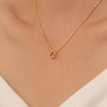 Crown Ruby Necklace in 14K Solid Gold with Real Diamonds | July Birthstone Queen Jewelry Necklace
