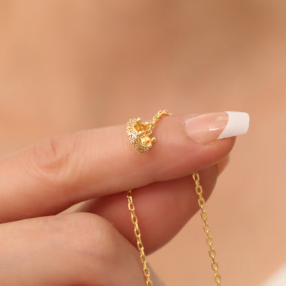 Crown Alexandrite Necklace in 14K Solid Gold with Real Diamonds | June Birthstone Queen Jewelry Necklace