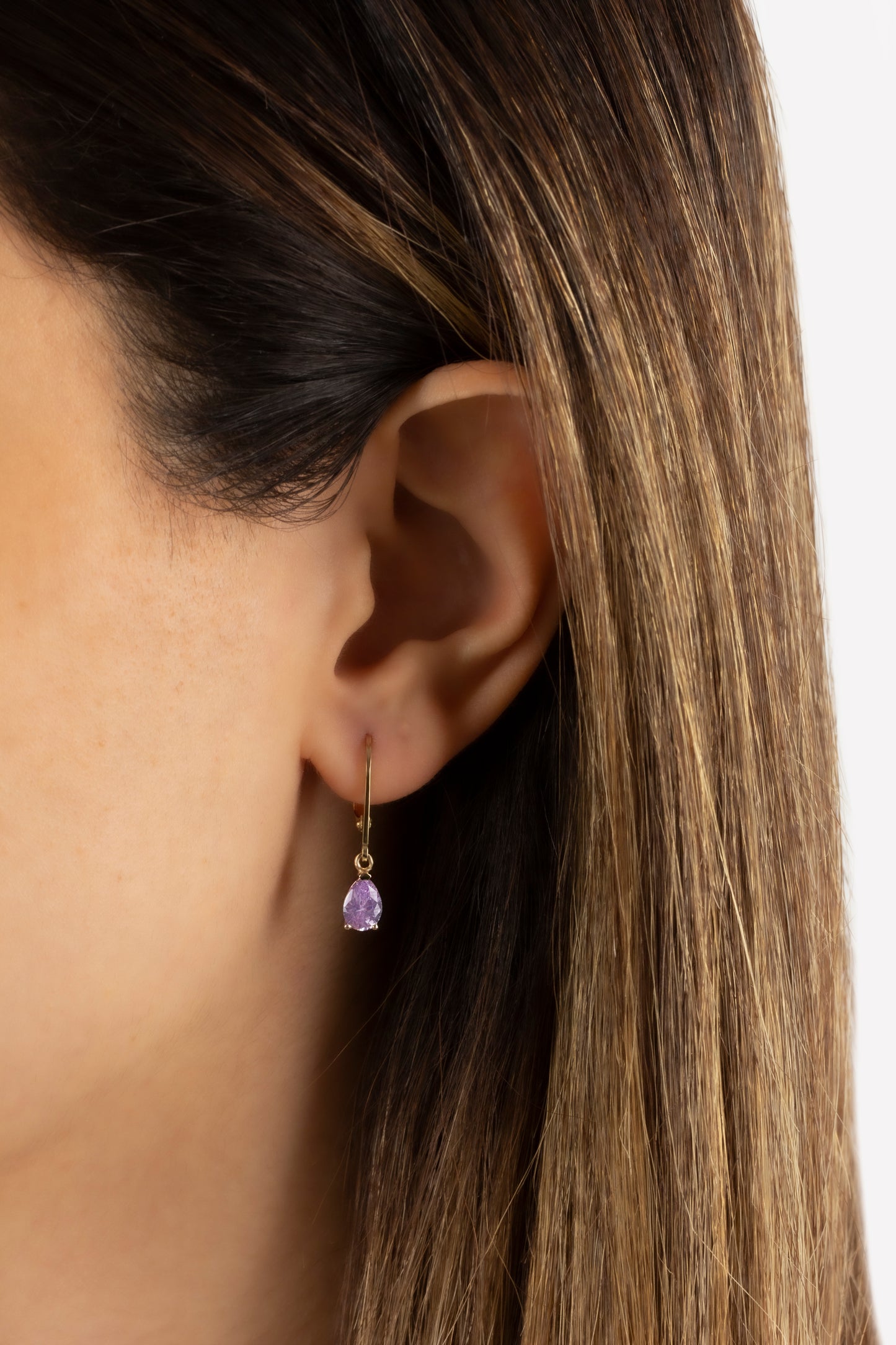 Dangle Drop Alexandrite Earring 8K/10K/14K Solid Gold, June Birthstone