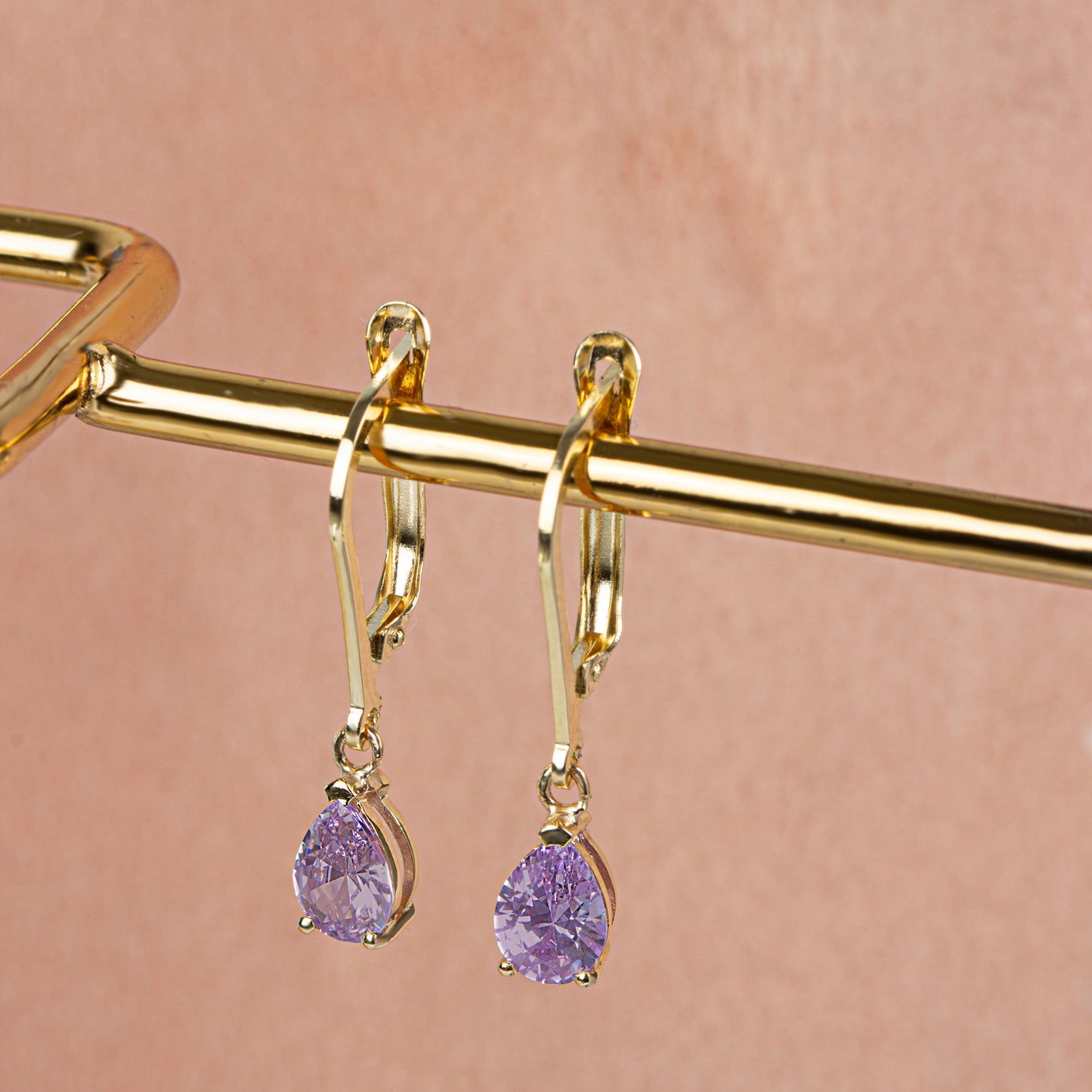 Dangle Drop Alexandrite Earring 8K/10K/14K Solid Gold, June Birthstone