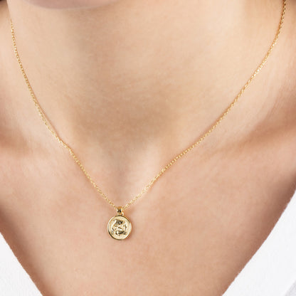Pisces Zodiac Necklace in 14K Solid Gold | Astrological Pendant Queen Jewelry Necklace
