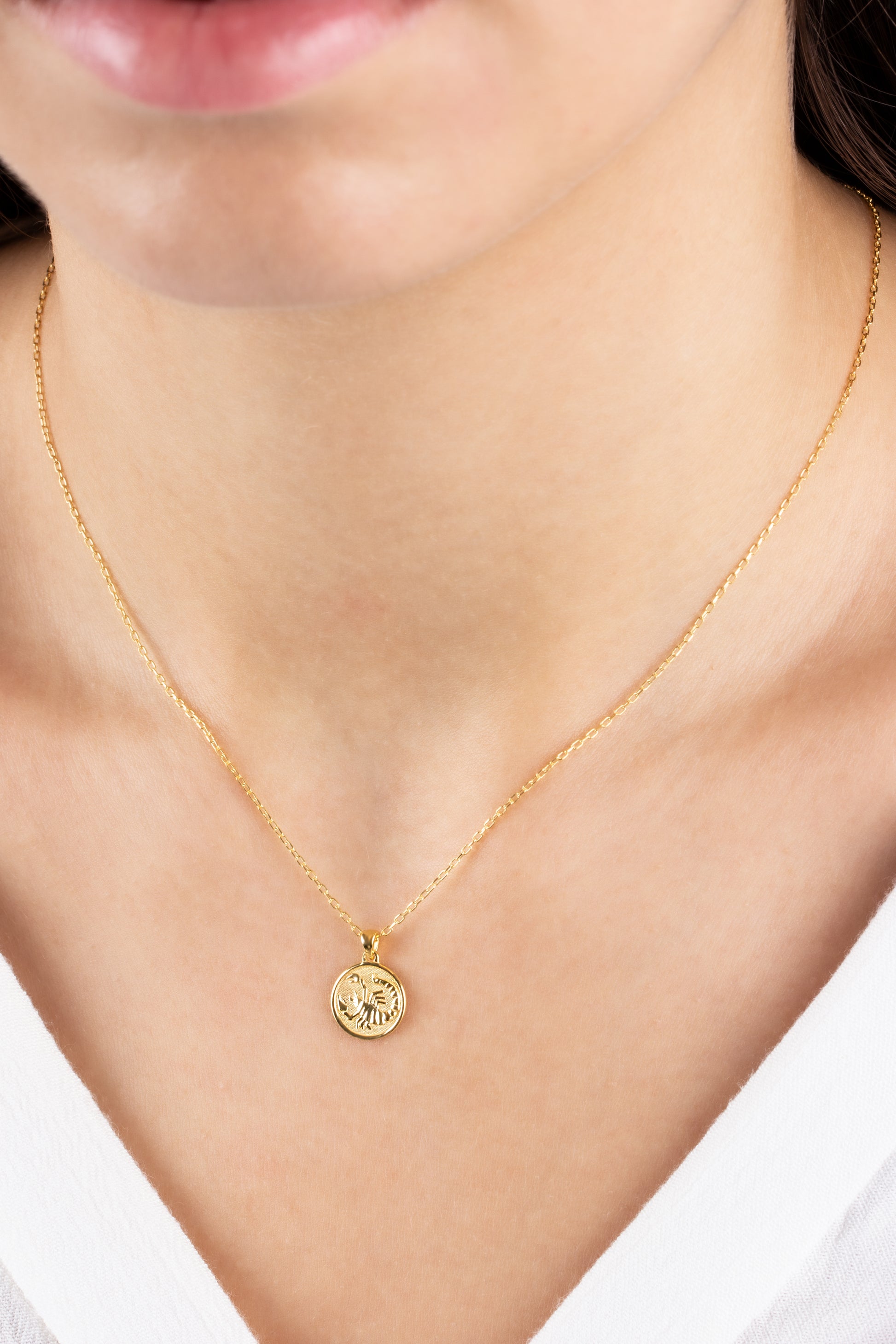 Scorpio Zodiac Necklace in 14K Solid Gold | Astrological Pendant Queen Jewelry Necklace