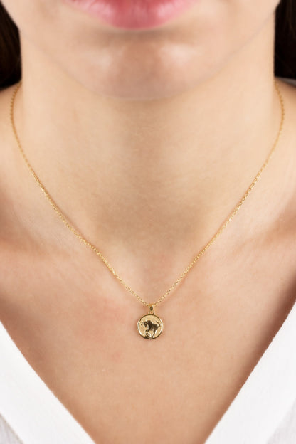 Taurus Zodiac Necklace in 14K Solid Gold | Astrological Pendant Queen Jewelry Necklace