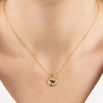 Taurus Zodiac Necklace in 14K Solid Gold | Astrological Pendant Queen Jewelry Necklace