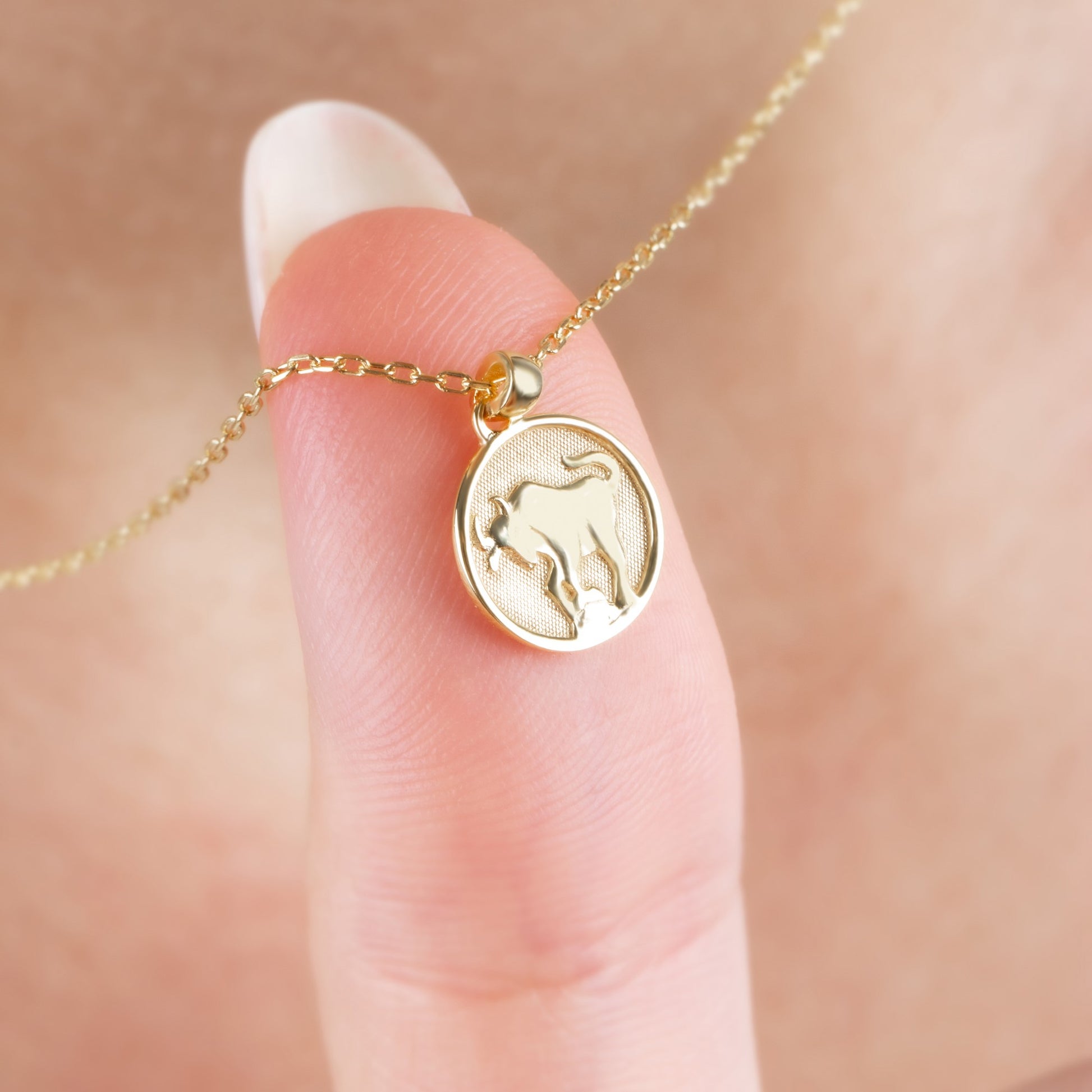 Taurus Zodiac Necklace in 14K Solid Gold | Astrological Pendant Queen Jewelry Necklace