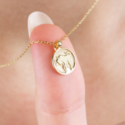 Taurus Zodiac Necklace in 14K Solid Gold | Astrological Pendant Queen Jewelry Necklace