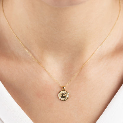 Sagittarius Zodiac Necklace in 14K Solid Gold | Astrological Pendant Queen Jewelry Necklace