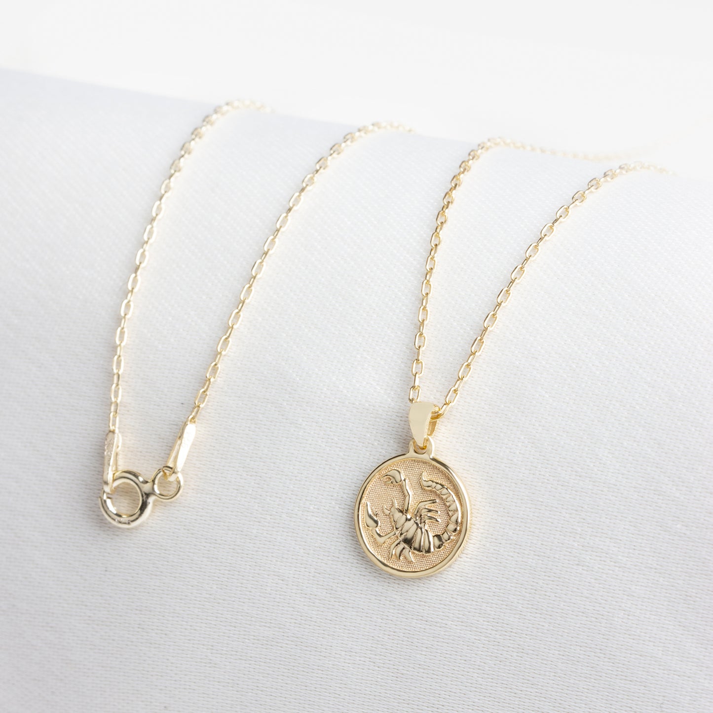 Scorpio Zodiac Necklace in 14K Solid Gold | Astrological Pendant Queen Jewelry Necklace