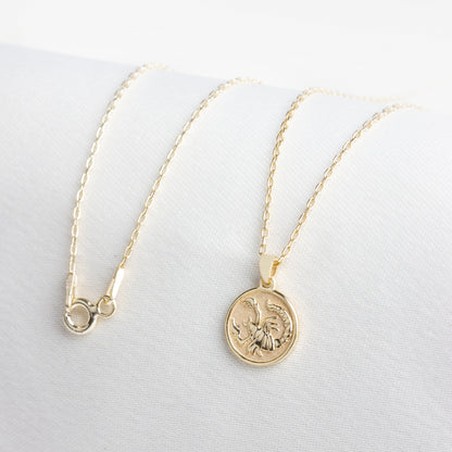 Scorpio Zodiac Necklace in 14K Solid Gold | Astrological Pendant Queen Jewelry Necklace