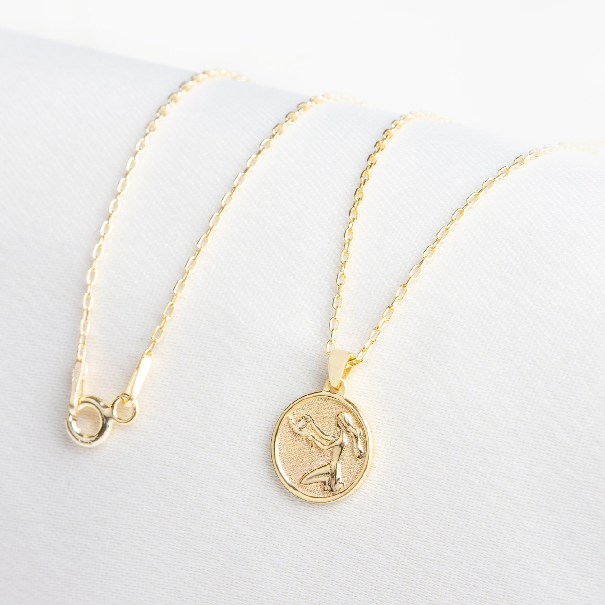 Virgo Zodiac Necklace in 14K Solid Gold | Astrological Pendant Queen Jewelry Necklace