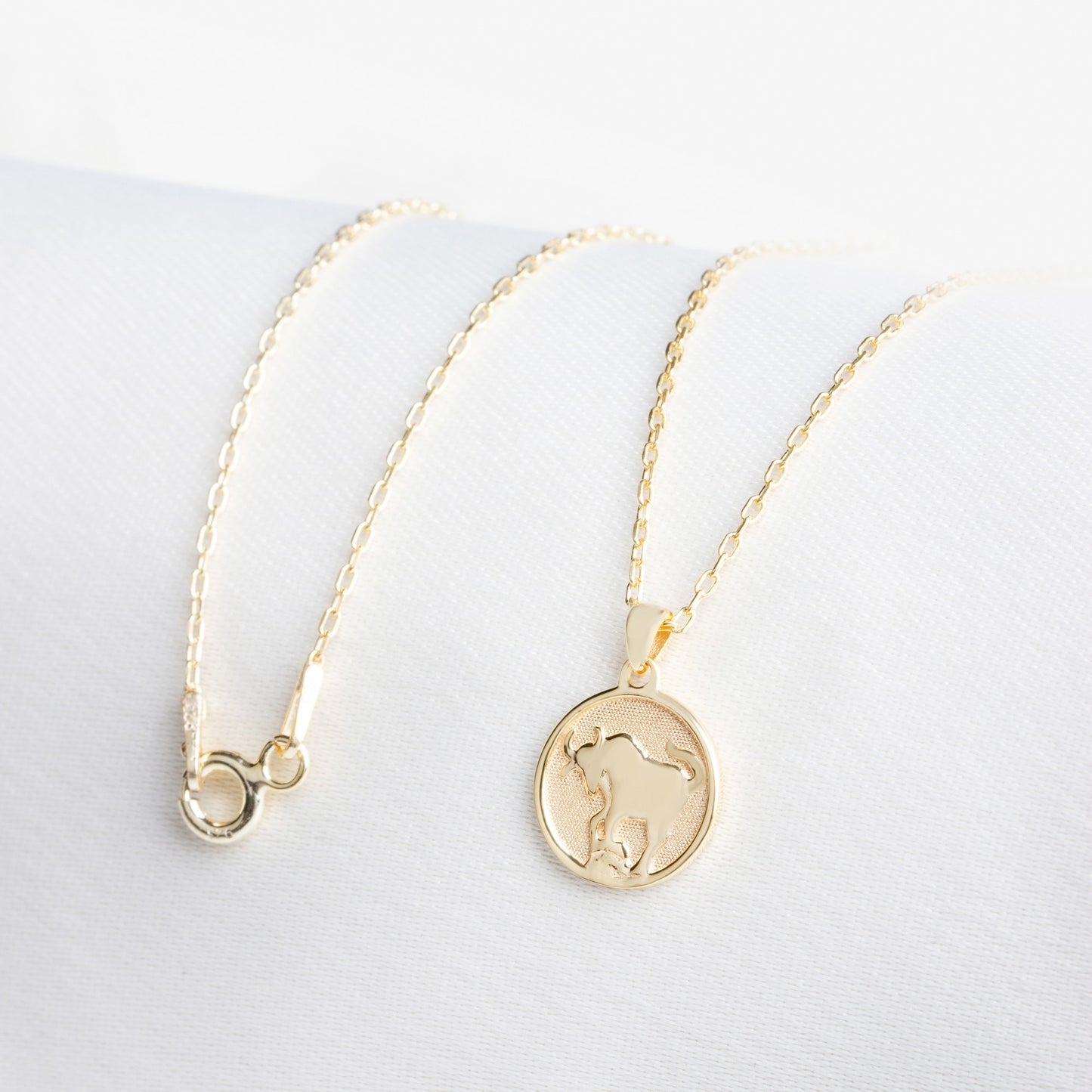 Taurus Zodiac Necklace in 14K Solid Gold | Astrological Pendant Queen Jewelry Necklace