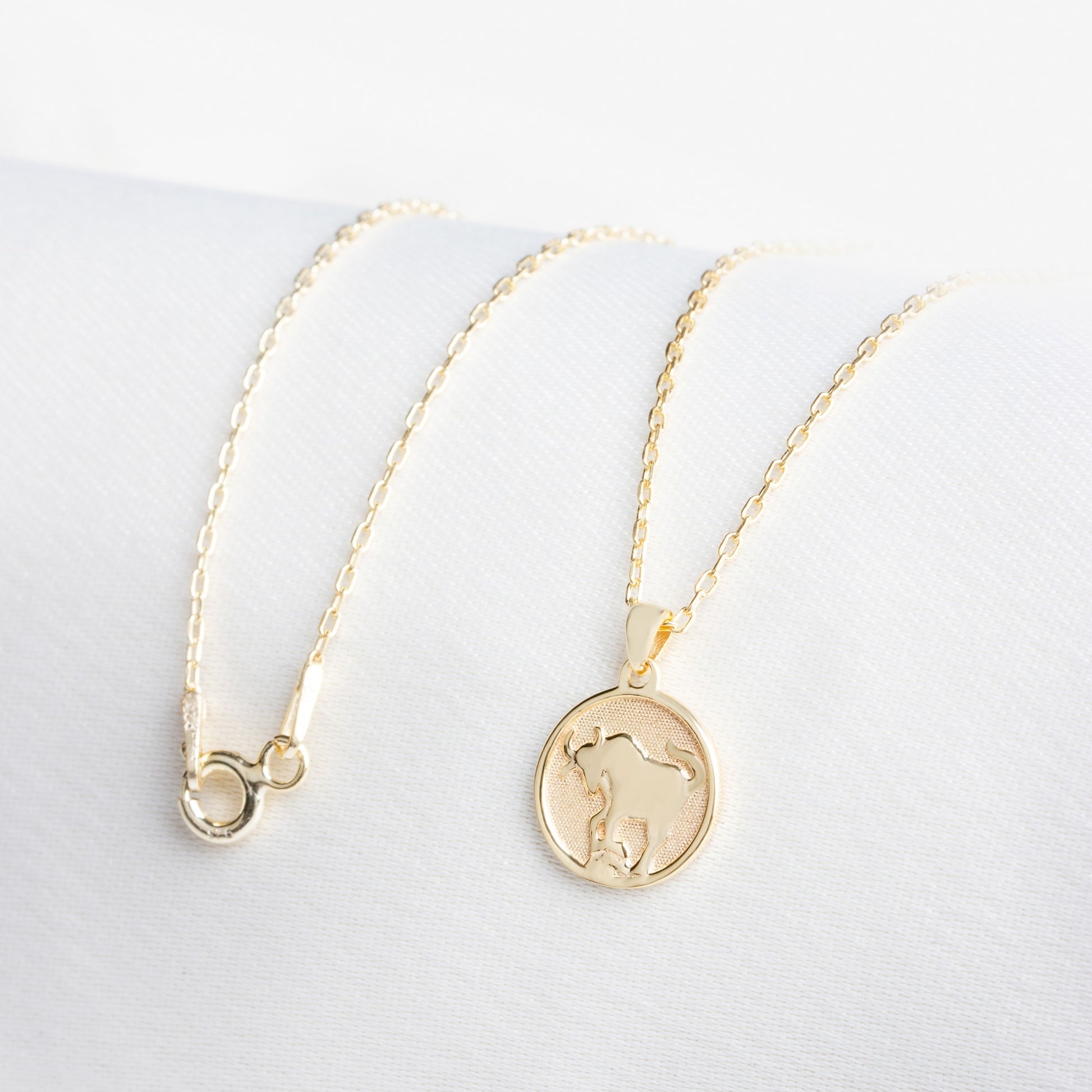 Taurus Zodiac Necklace in 14K Solid Gold | Astrological Pendant Queen Jewelry Necklace