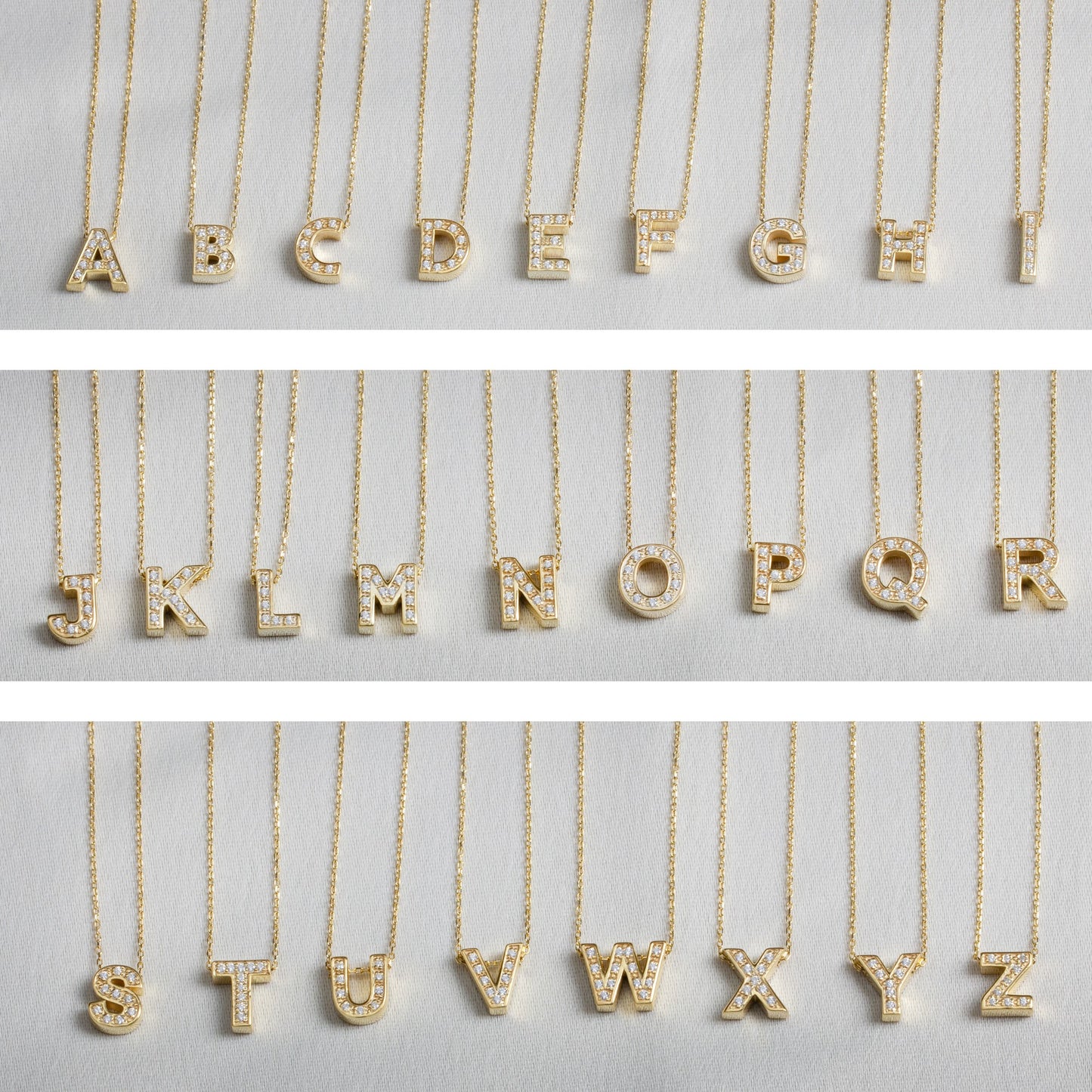 Letter Necklace with Real Diamonds | 14K Solid Gold Queen Jewelry Necklace