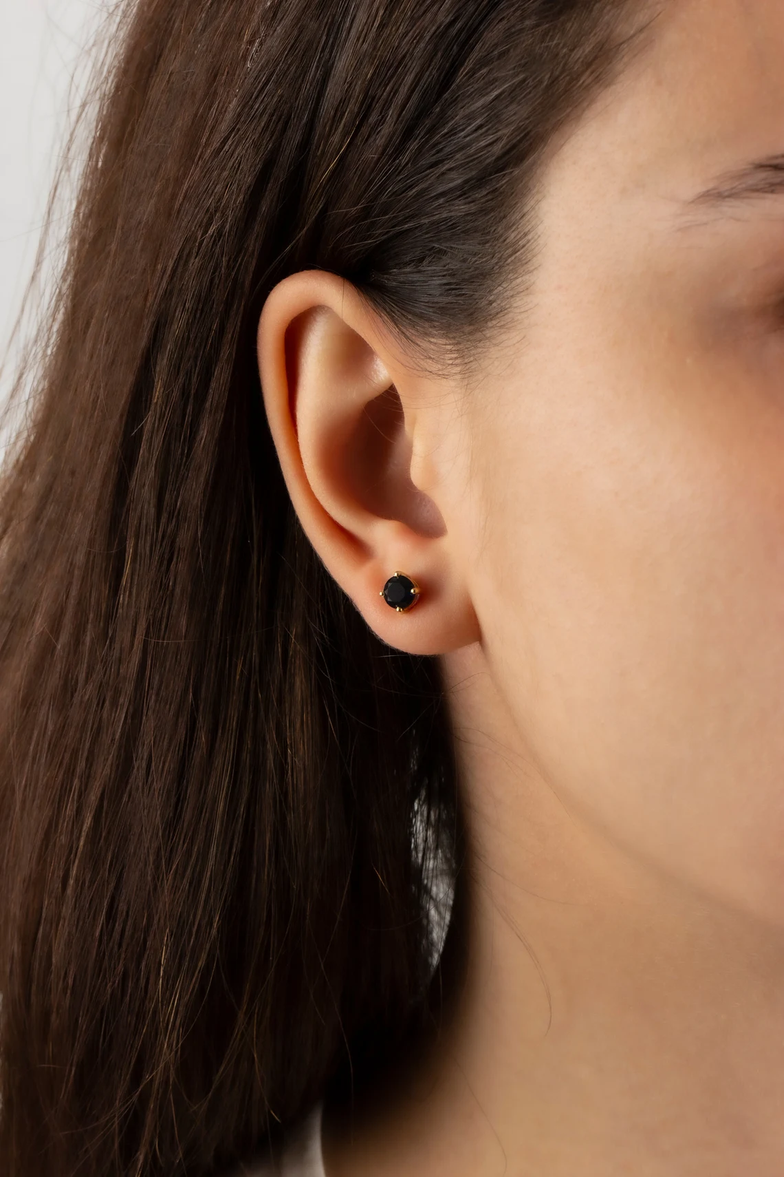 Round Sapphire Stud Earrings 10K/14K Solid Gold, September Birthstone