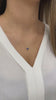 14K Solid Gold Heart Necklace with Real Diamond and Sapphire - Minimalist Love Heart, Perfect Gift for Mother's Day - Girlfriend - Wife