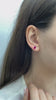 Ruby Earring in 14K Solid Gold, Rectangle July Birthstone Gift, Elegant Women's Earring for Mother's Day & Mom