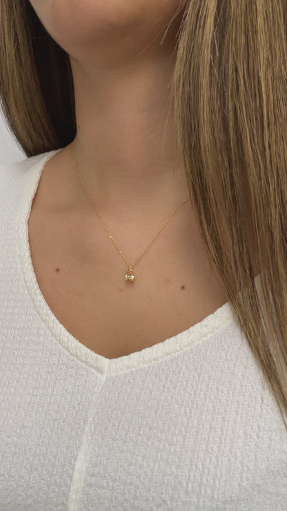 Citrine Drop Necklace 8K/10K/14K Solid Gold, Teardrop November Birthstone